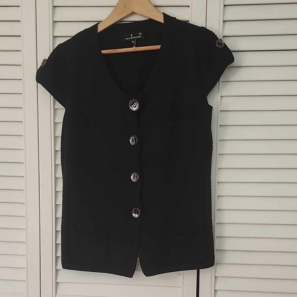 Laura pettites cotton blend vest button up